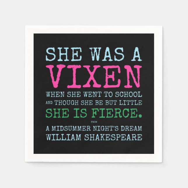 Serviette Jetable ELLE ÉTAIT UN VIXEN Cocktail Napkins (Devant)