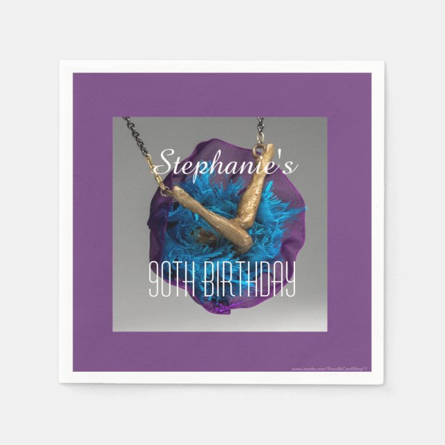 Serviette Jetable En bas de l'UP Purple et Grey 90e fête d'anniversa (Devant)