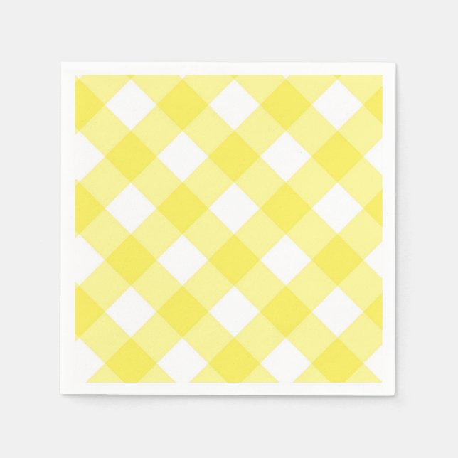 Serviette Jetable En vichy jaune (Devant)
