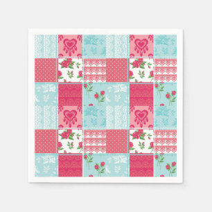 Serviette Jetable En vichy multicolore Patchwork Quilt