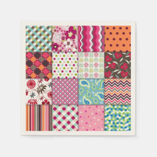 Serviette Jetable En vichy multicolore Patchwork Quilt