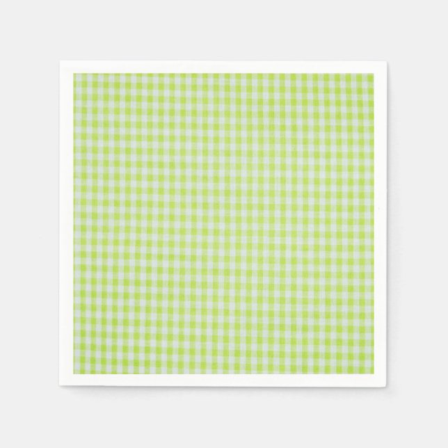 Serviette Jetable En vichy verte (Devant)