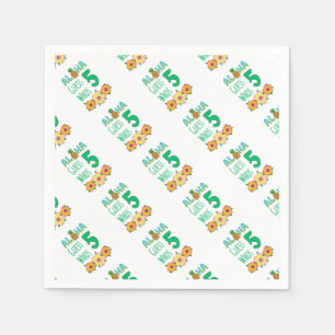Serviette Jetable Enfants Aloha Tropical Luau 5 ans Anniversaire