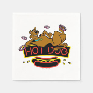 Serviette Jetable Enseigne au néon de hot-dog de Scooby-Doo