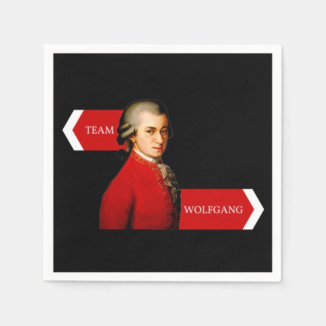 Serviette Jetable Équipe Wolfgang. Wolfgang Amadeus Mozart fan (Devant)