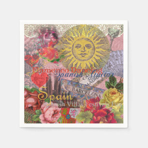 Serviette Jetable Espagne Sunshine Espagnol Travel Art