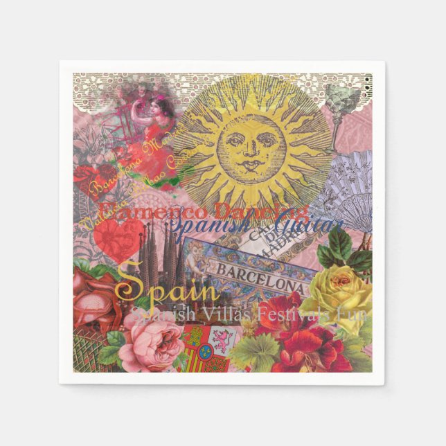 Serviette Jetable Espagne Sunshine Espagnol Travel Art (Devant)