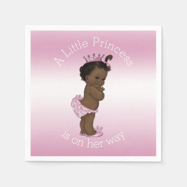 Serviette Jetable Ethnic Pink Little Princess Baby shower (Devant)