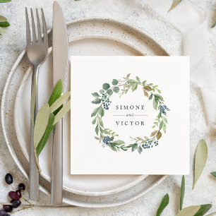 Serviette Jetable Eucalyptus Grove   Botanique Mariage personnalisé