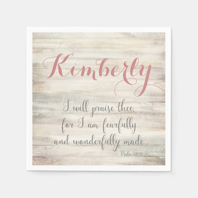 Serviette Jetable Fearful & Merveilleusement Fabriqué - Ps. 139:14 (Devant)