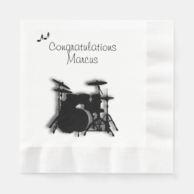 Serviette Jetable Félicitations personnalisées pour le jeu de tambou (Devant)