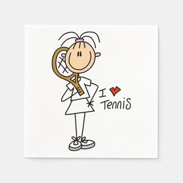 Serviette Jetable Femme I Love Tennis (Devant)