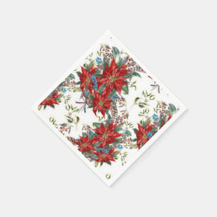 Serviette Jetable Festif Rich Poinsettia fleur Napkin