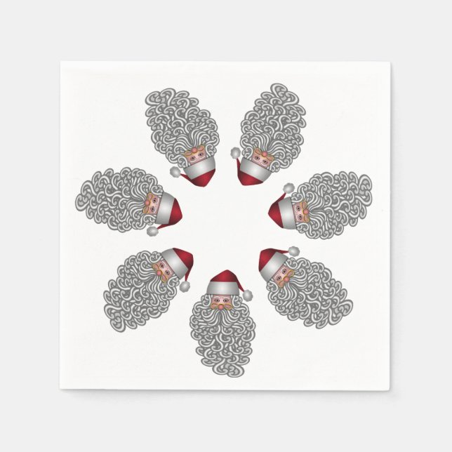 Serviette Jetable Festive Père Noël Ring Fête (Devant)