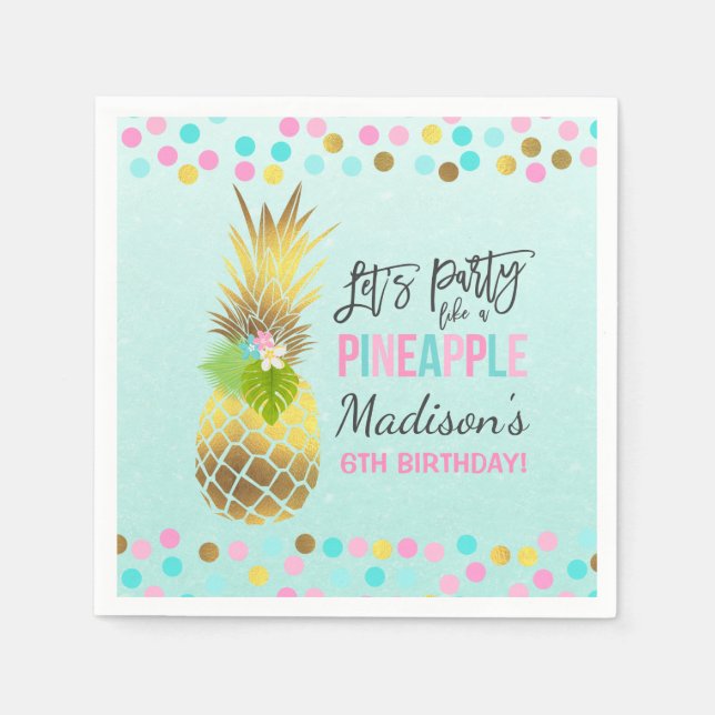 Serviette Jetable Fête comme un ananas fête Anniversaire Napkin (Devant)
