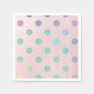 Serviette Jetable Fête d'anniversaire Arc-en-ciel Rose Pastel à pois