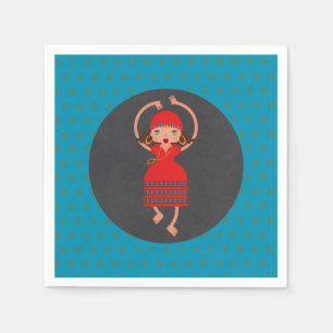 Serviette Jetable Fête d'anniversaire de fille dansante bohémienne g