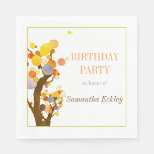 Serviette Jetable Fête d'anniversaire lunatique d'arbres