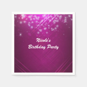 Serviette Jetable Fête de club de danse glamour scintillante rose ma