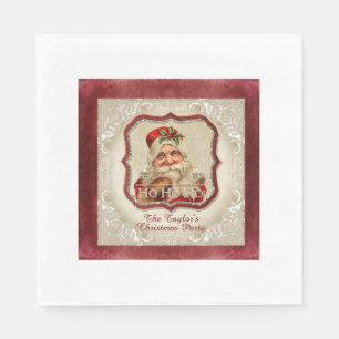 Serviette Jetable Fête de Noël du Père Noël vintage Ho Ho Ho Décor