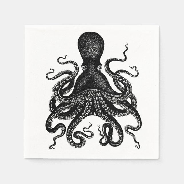 Serviette Jetable Fête de Steampunk ! poulpe victorienne kraken cthu (Devant)