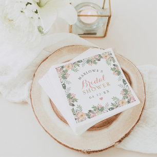 Serviette Jetable Fête des mariées de Mariage Boho rose vif