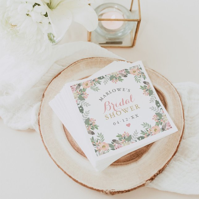 Serviette Jetable Fête des mariées de Mariage Boho rose vif (Créateur téléchargé)