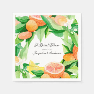 Serviette Jetable Fête des mariées Thé Citrus Feuille Orange Lemon G