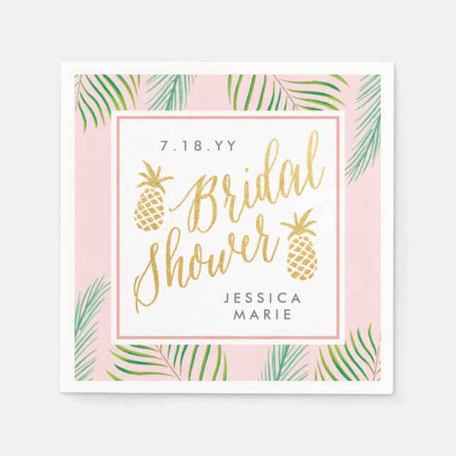 Serviette Jetable Fête des mariées tropicale Serviettes personnalisé (Devant)