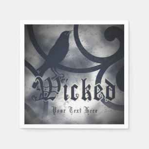 Serviette Jetable Fête d'Halloween méchante Costume de corbeau noir 