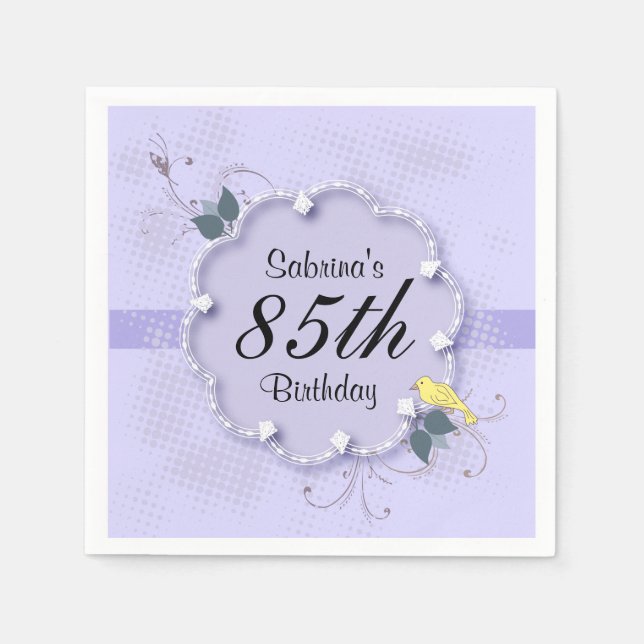 Serviette Jetable Fête du 85e anniversaire | Texte do-it-yourself (Devant)