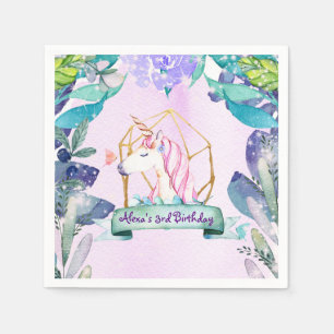 Serviette Jetable Fête Magique de la Forêt Enchantée et de la Licorn