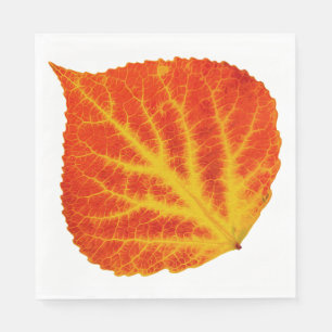 Serviette Jetable Feuille rouge et jaune #10 d'Aspen