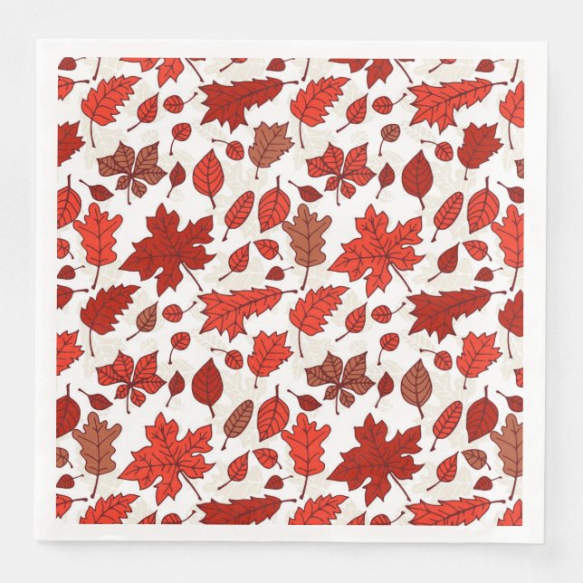 Serviette Jetable Feuilles d'automne motif (Devant)