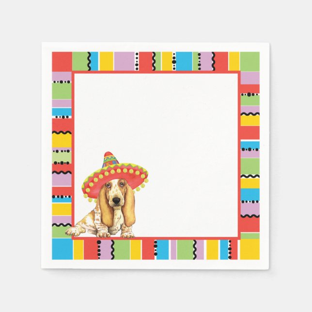 Serviette Jetable Fiesta Basset (Devant)
