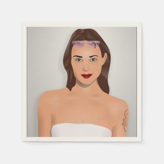 SERVIETTE JETABLE FILLE D'ÉTÉ (Devant)
