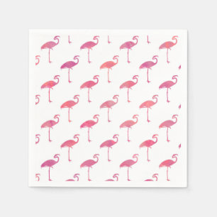 Serviette Jetable Flamant rose rose pourpre Aquarelle Flamants roses