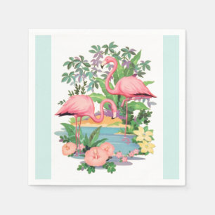 Serviette Jetable Flamants roses roses dans les serviettes de papier