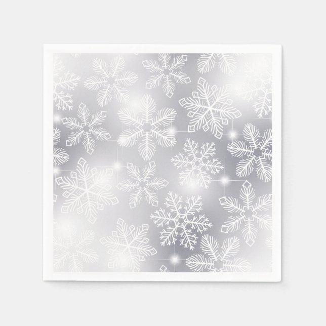 Serviette Jetable Flammes de neige et lumières (Devant)