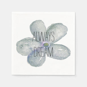 Serviette Jetable Fleur bleue de rêve d'aquarelle
