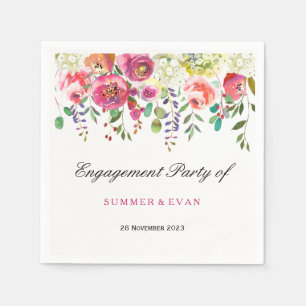 Serviette Jetable Fleur de printemps Peach Pink Tropical Engagement 