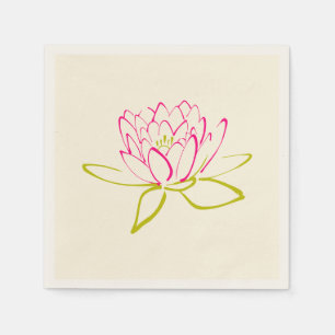 Serviette Jetable Fleur Lotus / Illustration de la couche d'eau
