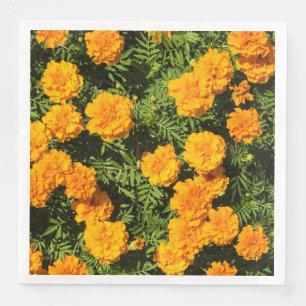 Serviette Jetable Fleurs de Marigre jaune