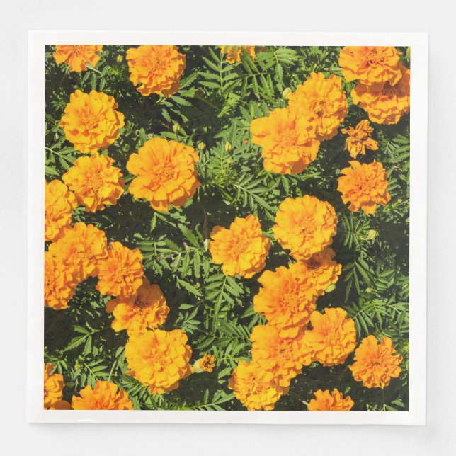 Serviette Jetable Fleurs de Marigre jaune (Devant)