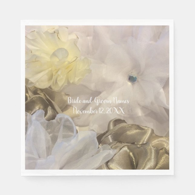 Serviette Jetable Fleurs de soie et d'Organza (Devant)