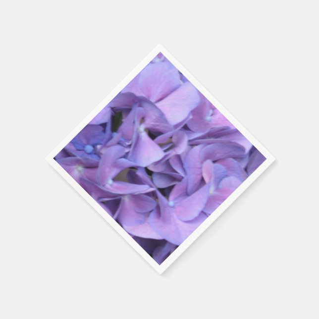 Serviette Jetable Fleurs d'Hydrangée violette (Coin)