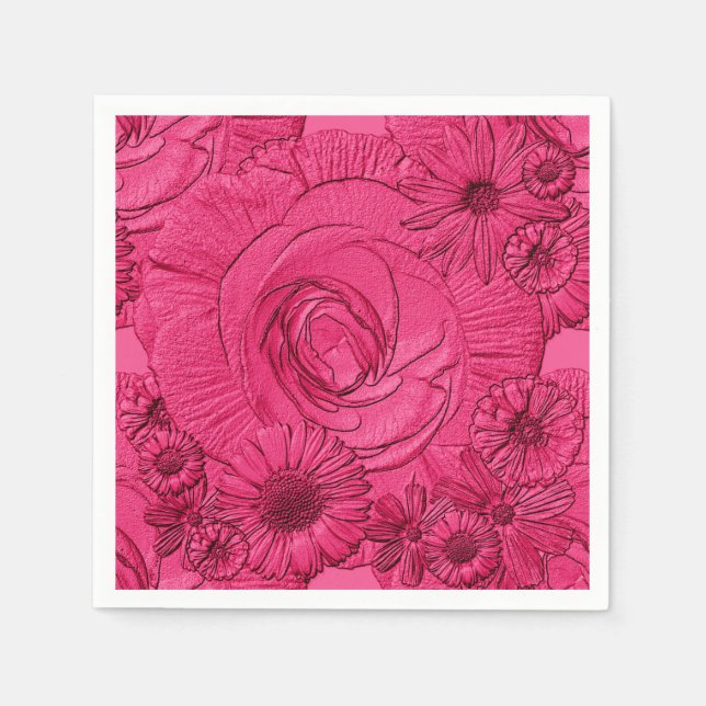 Serviette Jetable Fleurs embouteillées-Berry-COCKTAIL NAPKINS (Devant)