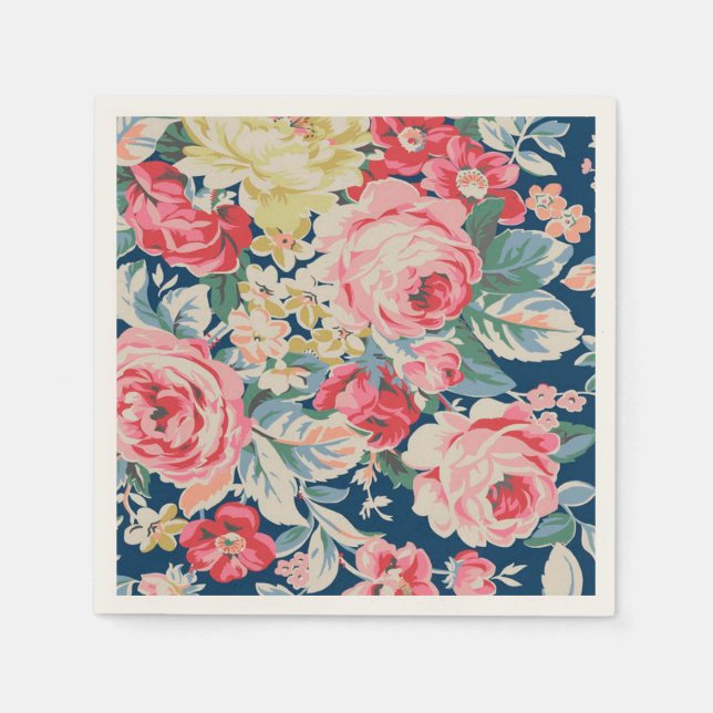 Serviette Jetable Fleurs florissantes modernes adorables (Devant)