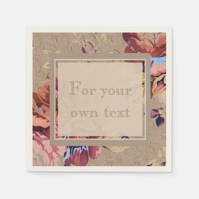 Serviette Jetable Floral rustique vintage (Devant)