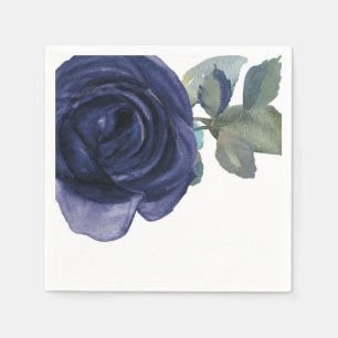 Serviette Jetable Floral Vivant Vibrant Indigo Violet Bleu